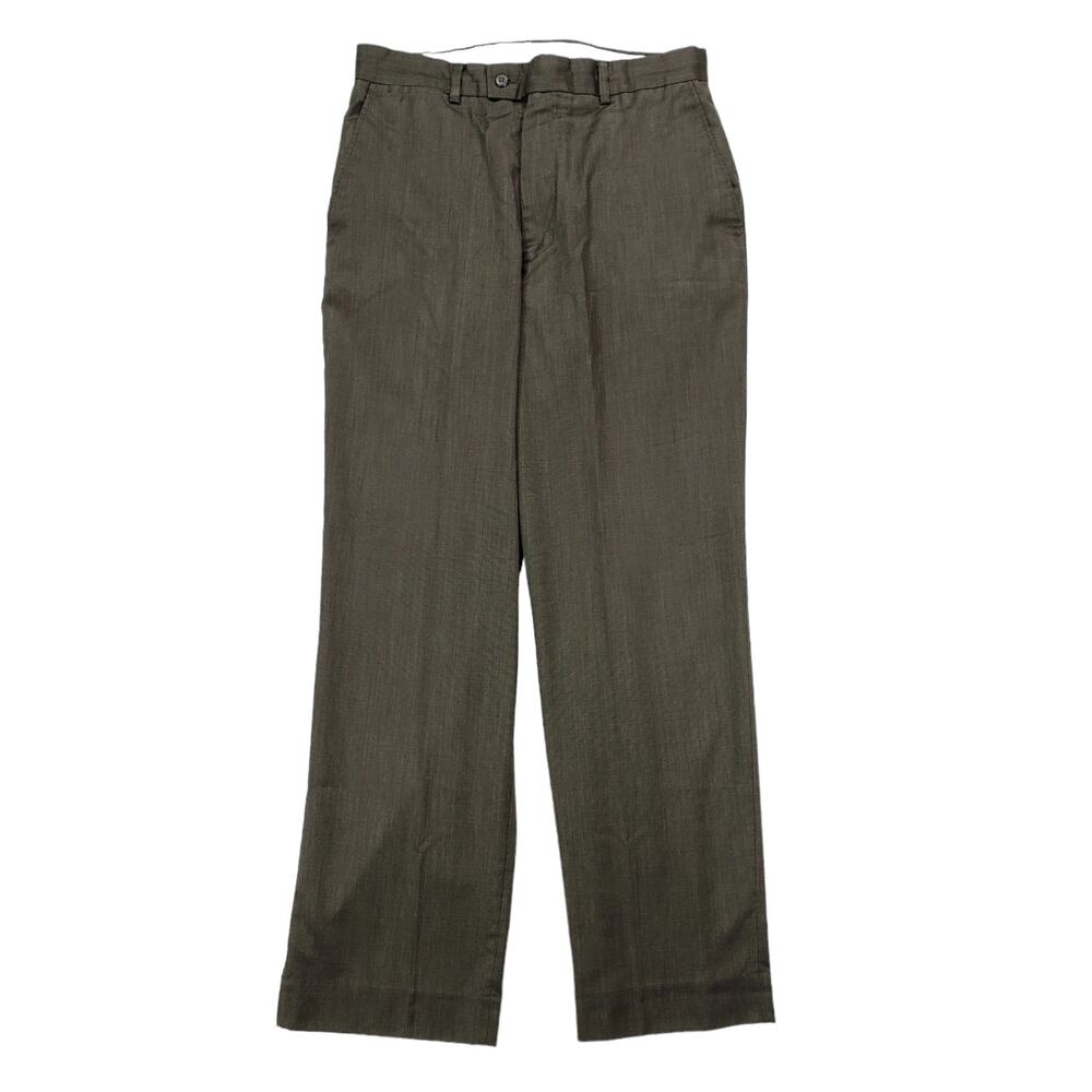 Louis Raphael 32x30 Tailored Fit Dress Pants Mens Brown Flat Front